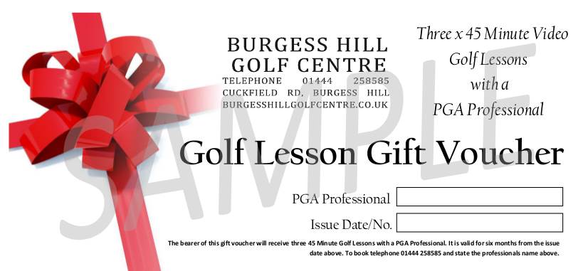 Christmas Golf Lesson Gift Voucher - 3 45 Minute Golf Lessons