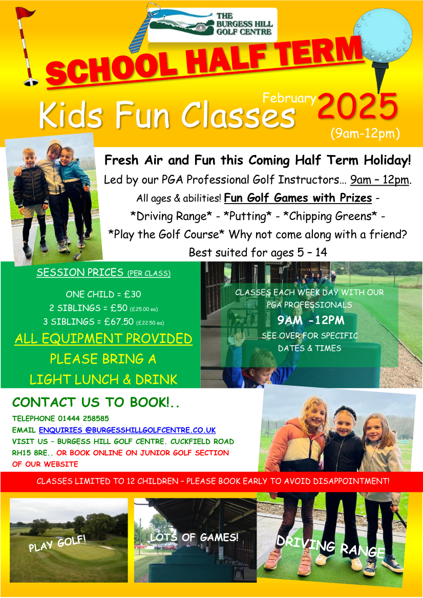 Children’s February Half Term Fun Classes 2025 The Burgess Hill Golf