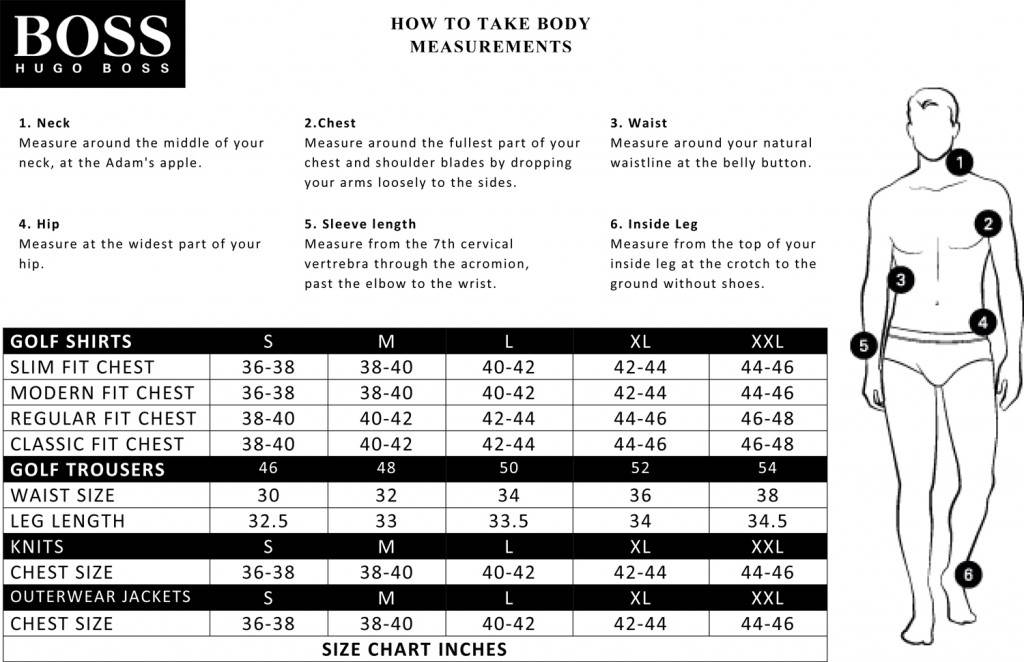 Hugo Boss Green Size Chart The Burgess Hill Golf Centre